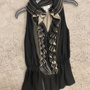 Robert Rodriguez (Small) nude/black ruffle top